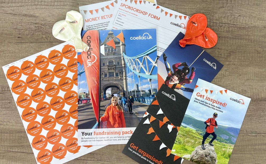 picture of fundraising pack inserts, stickers and balloons