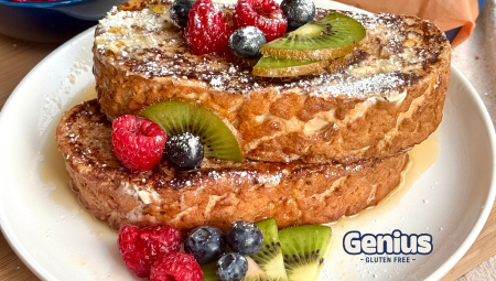 Cinnamon Butter French Toast With Maple Syrup Drizzle & Berries