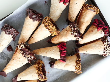 Homemade ice cream cones