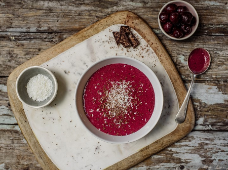 Dark Cherry and Oat Smoothie Bowl