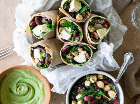 Protein Packed Wraps with Mixed Beans and Tofu