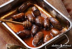 Honeyed Sausages with Soy Dipping Sauce