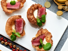 Mini Yorkshires with steak filling