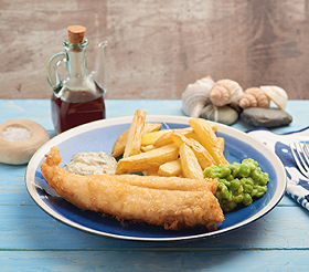 Beer Batter Fish with chips and Tartare Sauce