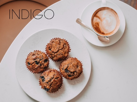 Banana Chia Breakfast Muffins with Blueberries & Pecans