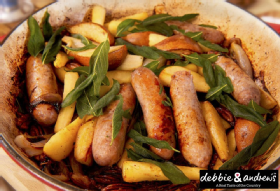 Roasted Sausage, Parsnip & Pear