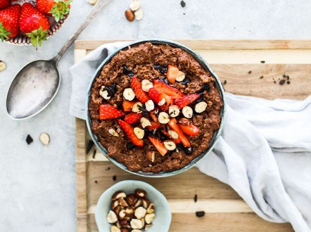 Home of Gluten Free Breakfast Cacao Hazelnut Porridge Bowl