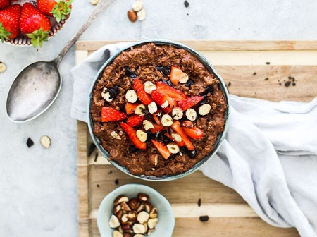 Home of Gluten Free Breakfast  Cacao Hazelnut Porridge Bowl