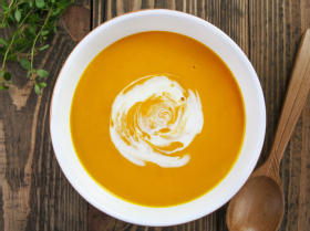 Hot butternut squash soup