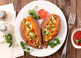 sweet potato and salad