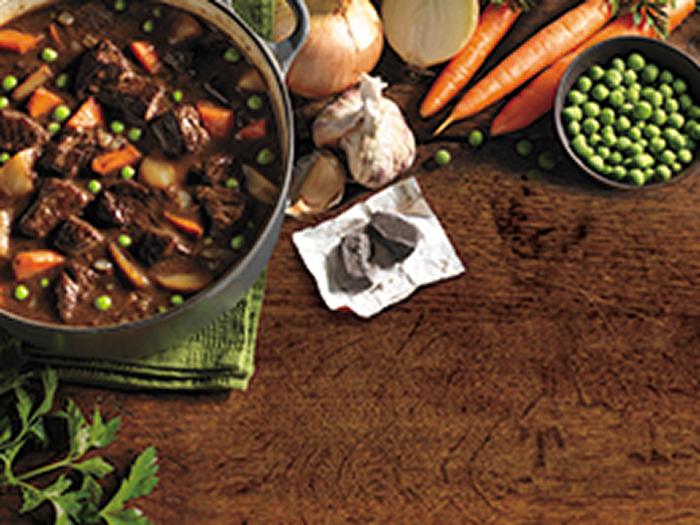 Beef Casserole with parsnip, carrots and peas
