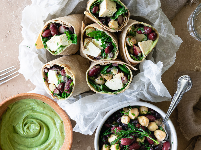 Protein Packed Wraps with Mixed Beans and Tofu