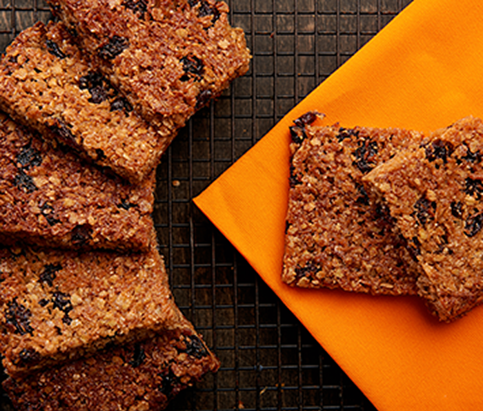 Gluten free coconut and sultana flapjack bars