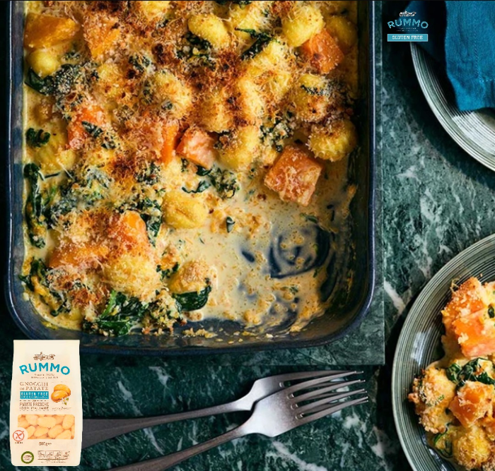 Creamy Baked Gnocchi With Squash & Spinach
