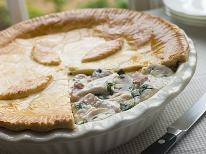 chicken leek mushroom pie