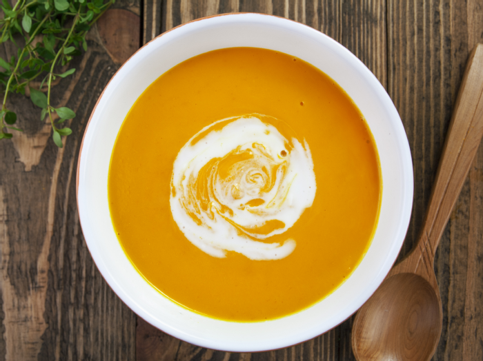 Hot butternut squash soup