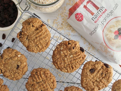 Chewy Gluten Free Oat and Raisin Cookies