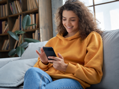 Young lady accessing Coeliac UK services