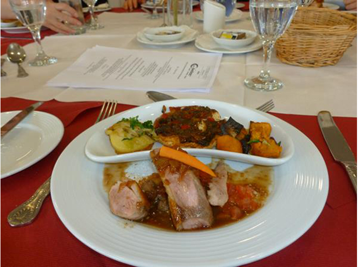 Forth Valley Group meal -  Baked pork fillet en croute with parsnip and chive puree