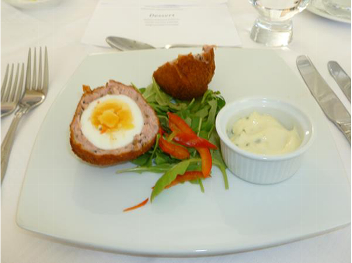 Forth Valley Group - Scotch egg with a fresh rocket salad