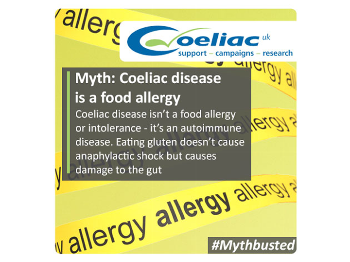Myth: coeliac disease is a food allergy
