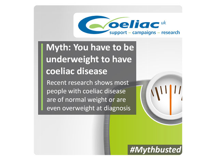 Myth: you have to be underweight to have coeliac disease